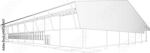 3D illustration of building project