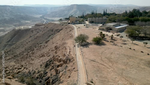 4K High resolution drone video of Ben-Gurion’s, Tomb National Park, Midreshet Ben-Gurion, Midreshet Sde Boker BenGurion, Grave Site- Southern Israel photo