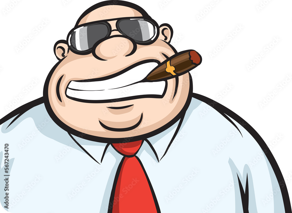 cartoon cheerful boss with speech bubble on white background - PNG image with transparent background cartoon cheerful boss with speech bubble on white background - PNG image with transparent background