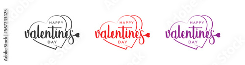 Love happy valentines day logo, happy valentines with love box, love vector logo design.