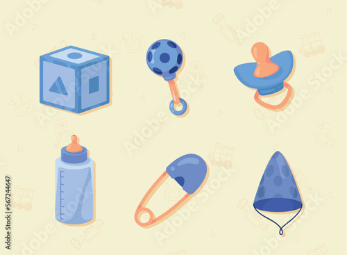 six baby boy accessories