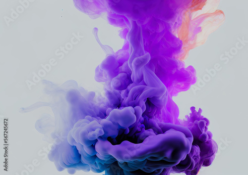 Abstract purple smoke on light background. Generative AI