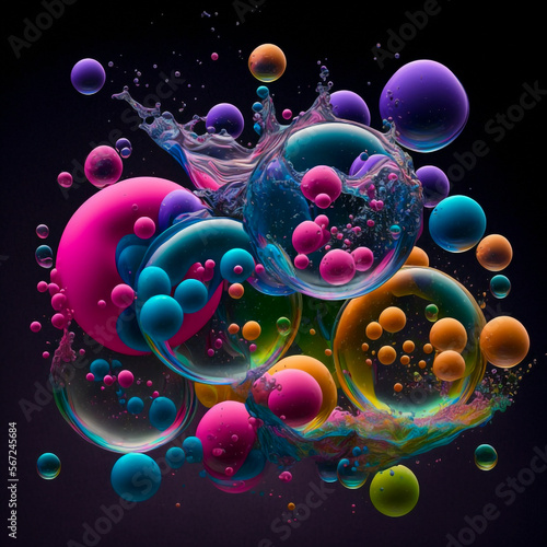 abstract background with bubbles created using generative AI technology
