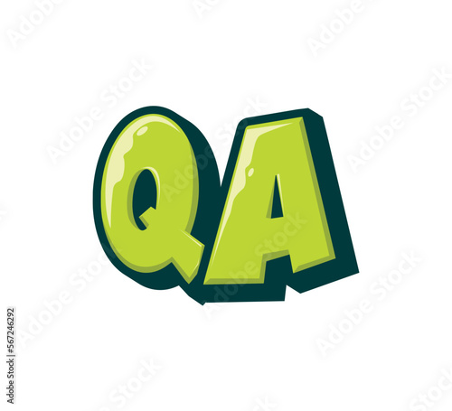 Vector Logo Graffiti Handlettering Initial Letter QA