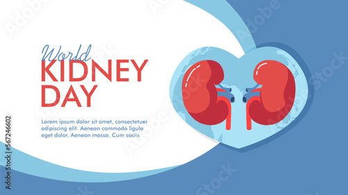 horizontal world kidney day banner template