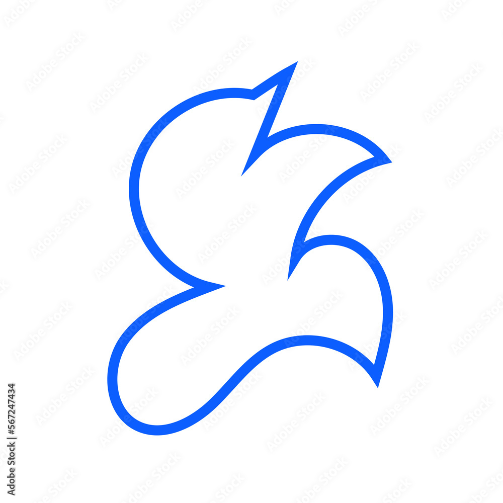 Blue Abstract Shape Squiggly Line