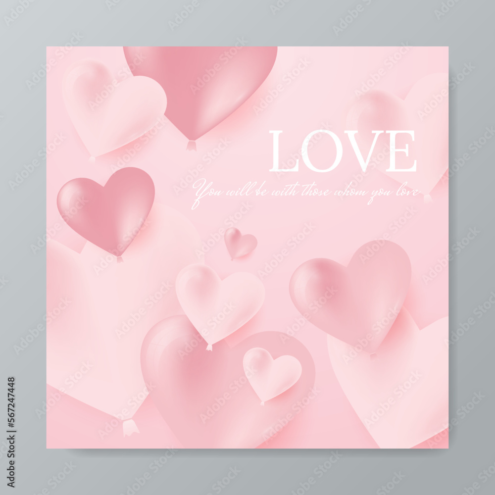 Valentine's Day square greeting card background. Gifts, confetti, envelope on pastel blue background. Valentines day concept. Flat lay, top view, copy space