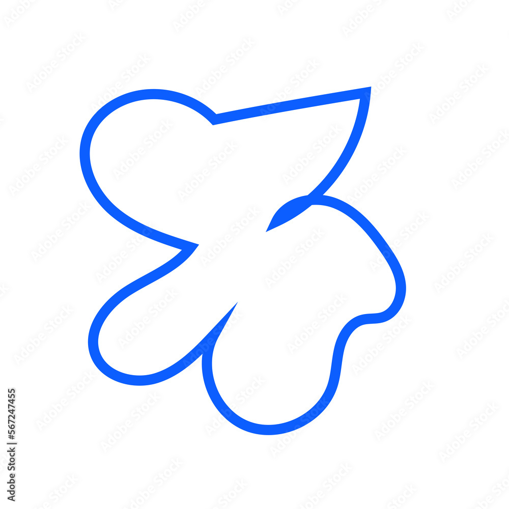 Blue Abstract Shape Squiggly Line Blue Abstract Shape Squiggly Line