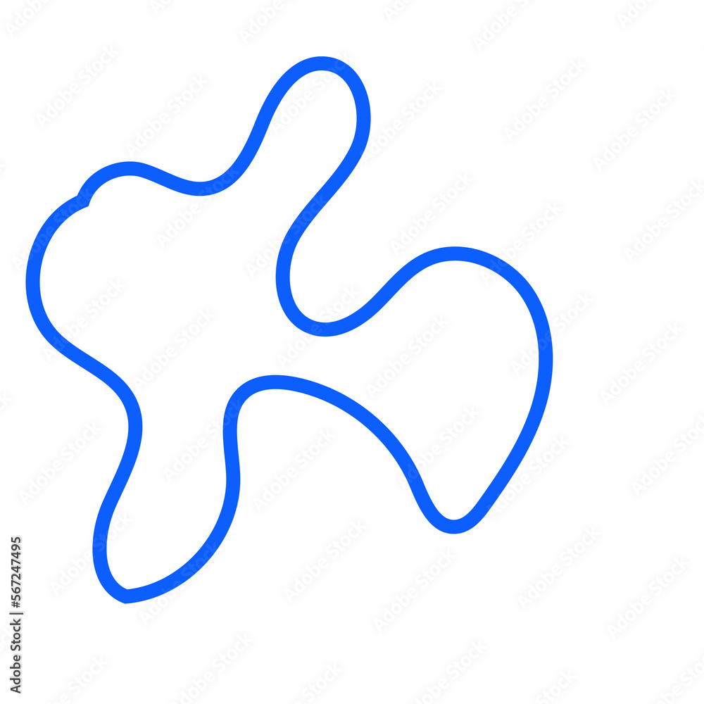 Blue Abstract Shape Squiggly Line Blue Abstract Shape Squiggly Line