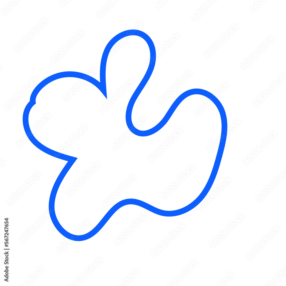 Blue Abstract Shape Squiggly Line Blue Abstract Shape Squiggly Line