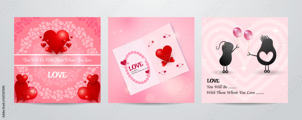 Happy Valentine's Day square poster or banner with cute sky, sweet hearts and gift box on red background. Promotion and shopping template or background for Love and Valentine's day greeting card Happy Valentine's Day square poster or banner with cute sky, sweet hearts and gift box on red background. Promotion and shopping template or background for Love and Valentine's day greeting card