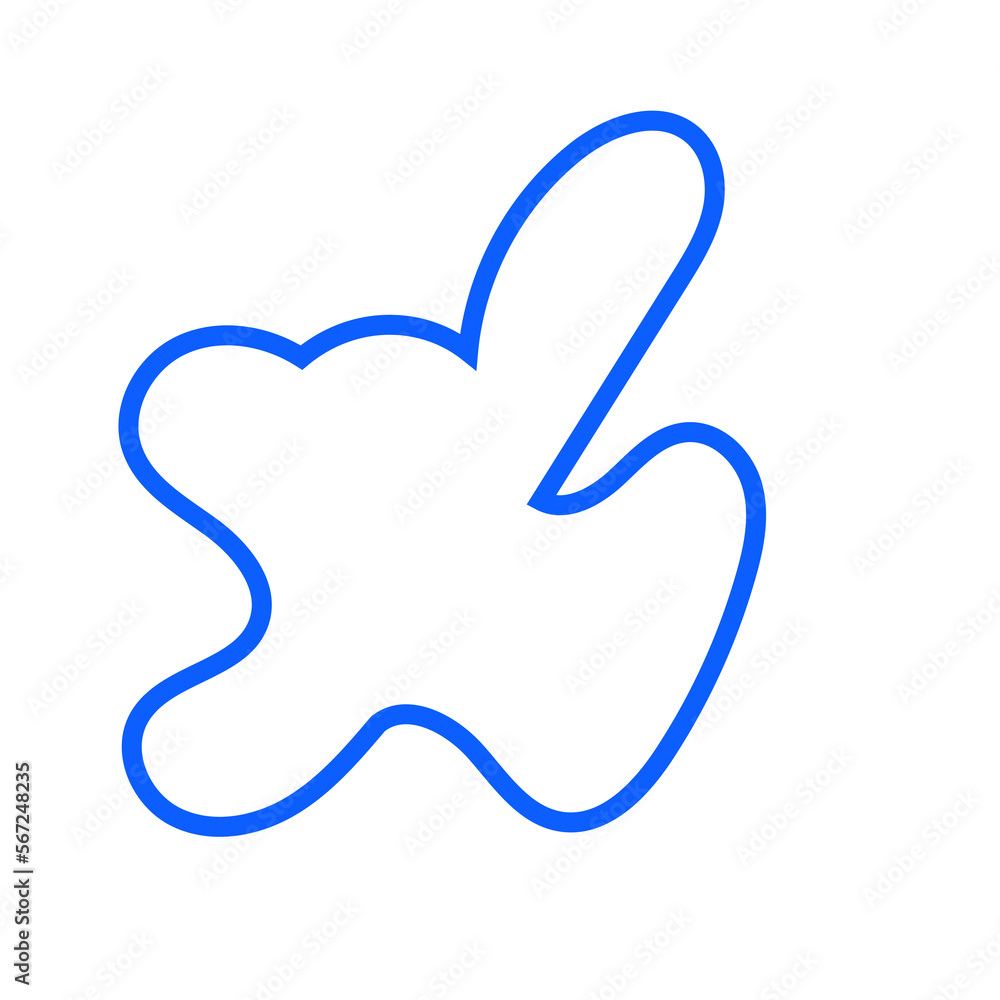 Blue Abstract Shape Squiggly Line