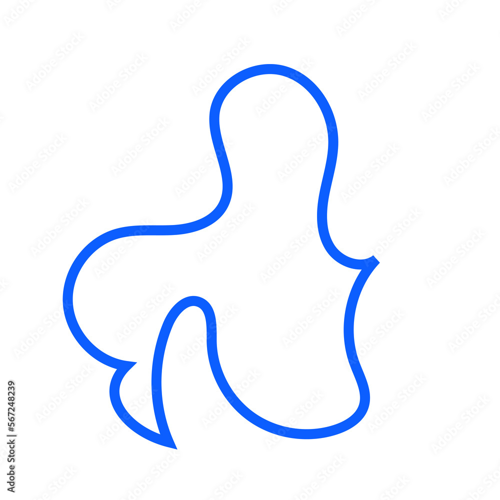Blue Abstract Shape Squiggly Line Blue Abstract Shape Squiggly Line