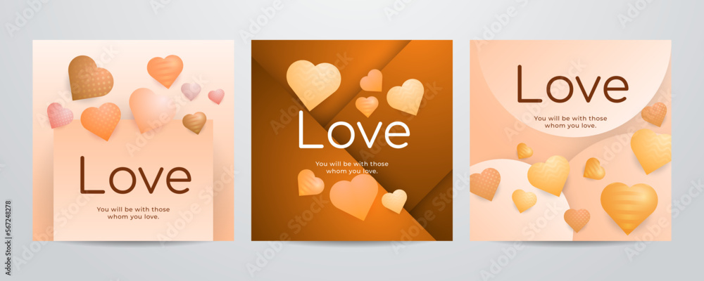 Valentine day square poster template. Vector illustration. Paper hearts, clouds, flying hot air balloon in romantic background. Cute love sale banner, voucher template, greeting card. Place for text. Valentine day square poster template. Vector illustration. Paper hearts, clouds, flying hot air balloon in romantic background. Cute love sale banner, voucher template, greeting card. Place for text.