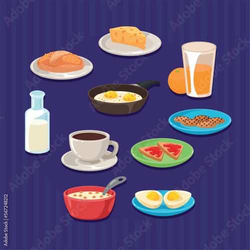 ten breakfast menu icons