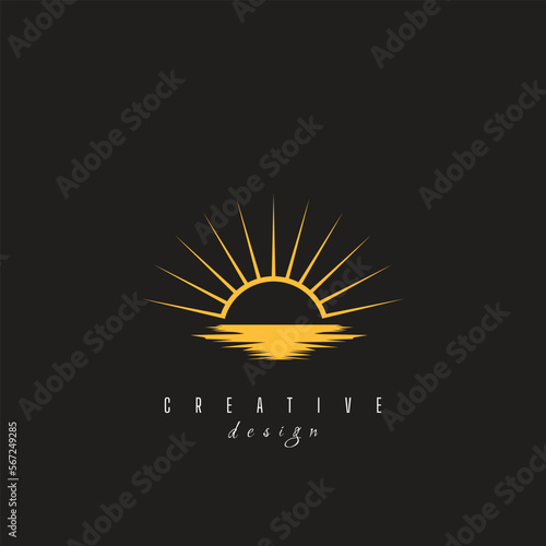  sun logo and sun icon Vector design Template. Vector Illustrator