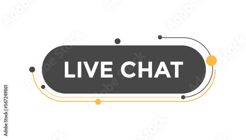 Live chat button web banner templates. Vector Illustration
