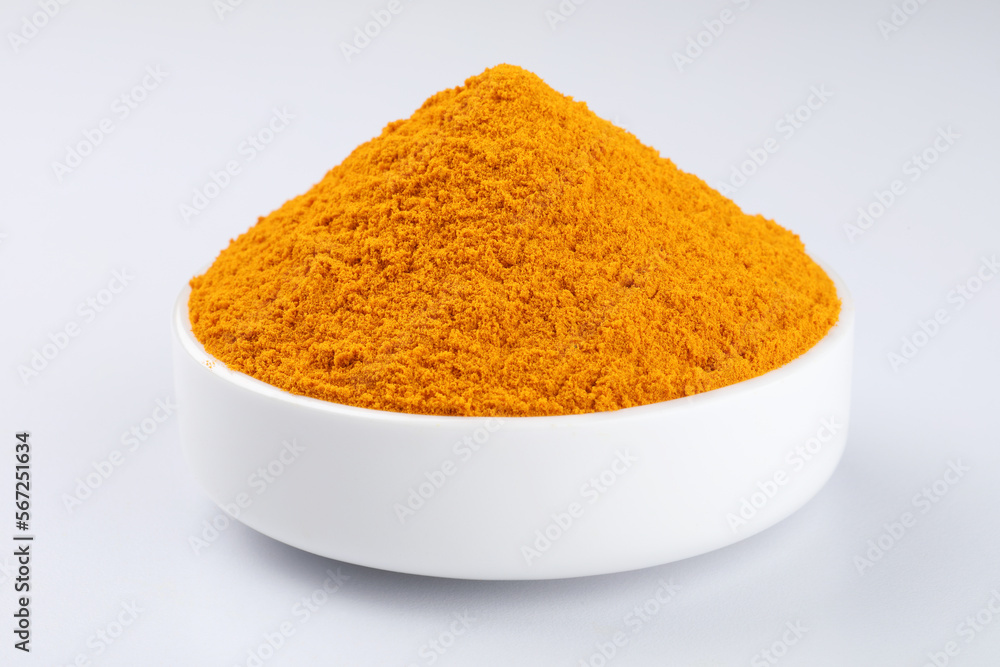 haldi or turmeric powder, Indian spice used as an ingredient in Indian cooking haldi or turmeric powder, Indian spice used as an ingredient in Indian cooking