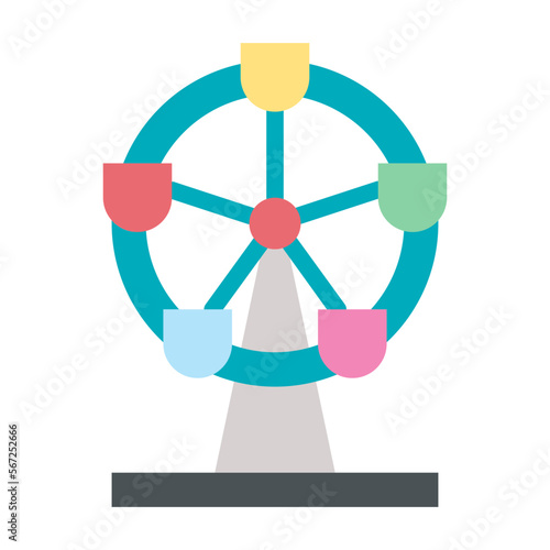 ferris wheel flat icon