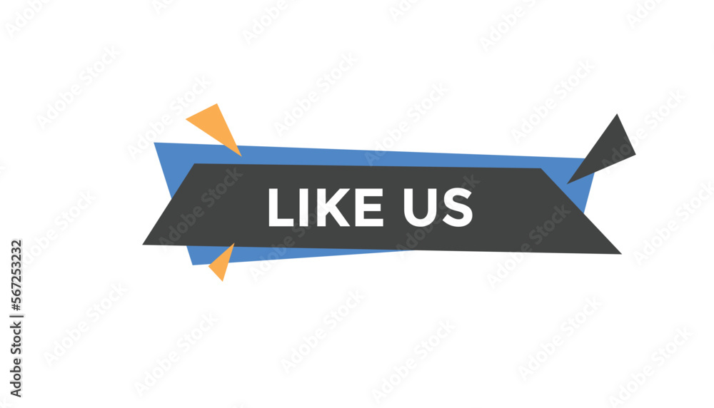 Like us button web banner templates. Vector Illustration