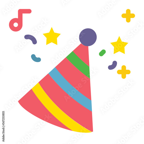 party hat flat icon