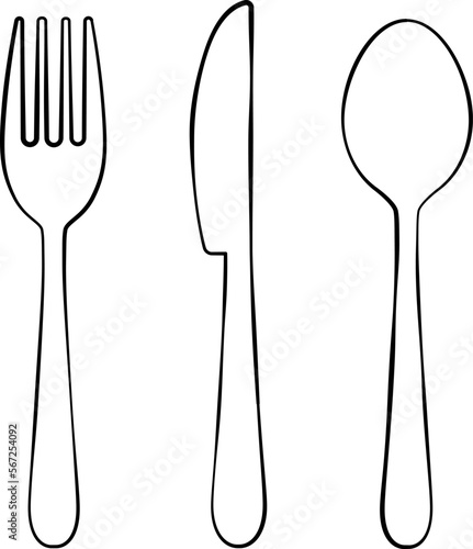 ナイフとフォークとスプーンのアイコン