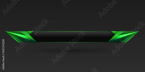 Abstract fantasy green crystal border lower third game gui title banner