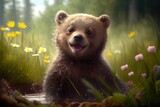 Spring is coming, happy wild animals, bear 