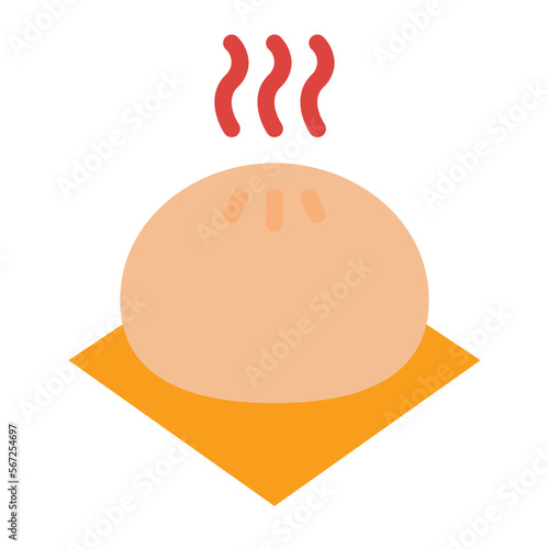 Steamed bun flat icon