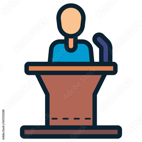 man doing testimony illustration