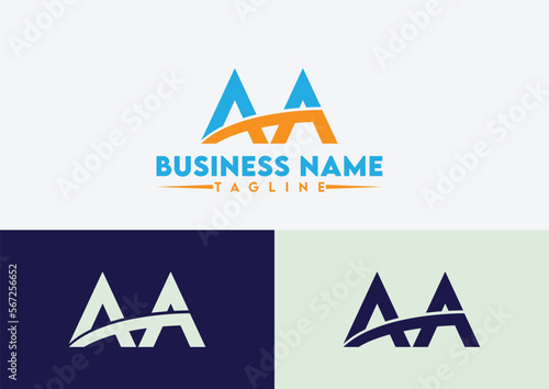 Letter AA logo design vector template, AA logo