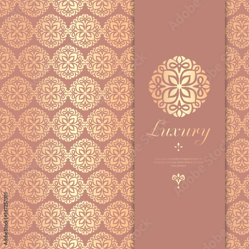 Golden logo. Can be used for jewelry, beauty and fashion industry. Great for emblem, monogram, invitation, flyer, menu, brochure, background, or any desired idea.