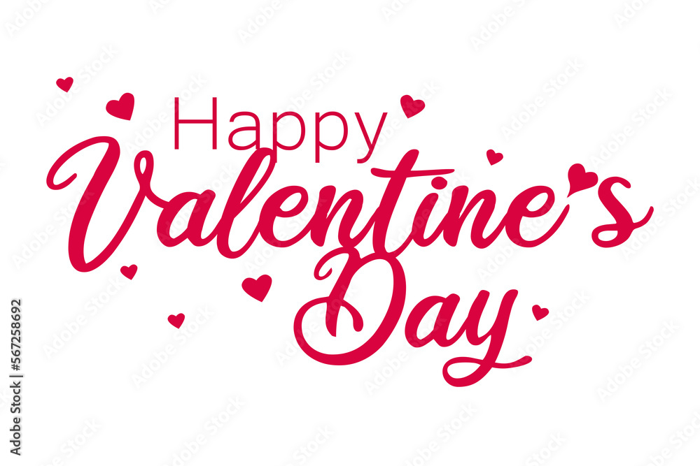 Happy Valentine's day text on transparent background. PNG file. 
