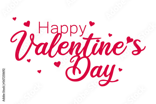 Happy Valentine s day text on transparent background. PNG file.  