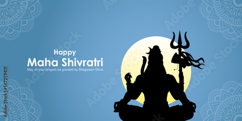 Vector illustration of Happy Maha Shivratri wishes banner