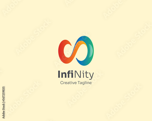 Abstract colorful infinity logo gradient
