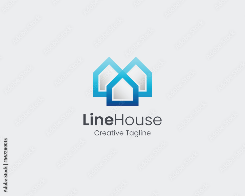 Fototapeta premium Simple minimal line house logo