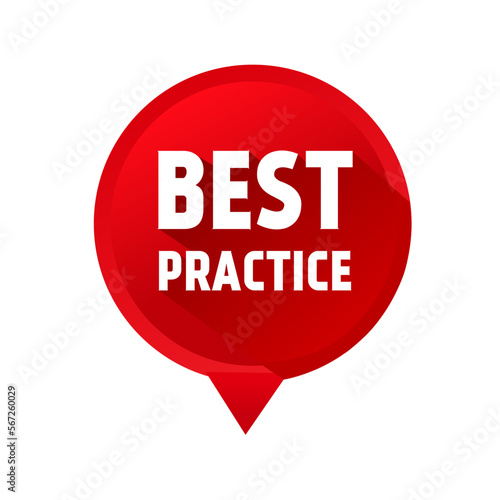 Best practice text quote speech bubble icon. Knowledge Management, business concept. Modern vector illustration.