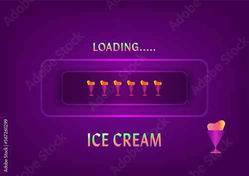 Summer holiday ice cream loading digital status bar network communication progress technology abstract background vector illustration 20230202