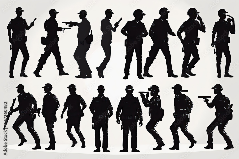 soldier silhouette vector, white background, Made by AI,Artificial intelligence