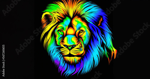 Lion head logo. King of the jungle.