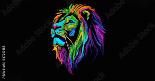 Lion head logo. King of the jungle.