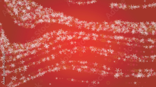 Vector Magical Glowing Background with Silver White and Purple Falling Stars on Red. Sparkle Star Night Cover and Card Design. Confetti Frame. Cosmic Bokeh Light. Christmas and New Year Poster.