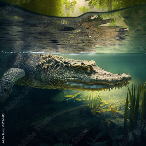 crocodile in the water