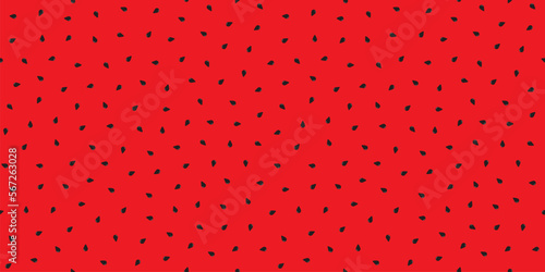 Repeating pattern of red watermelon seeds elements. Minimalist style fruit themed poster, for media promotion, background, cover, decoration, banner, flyer design, print on food or drink packaging.