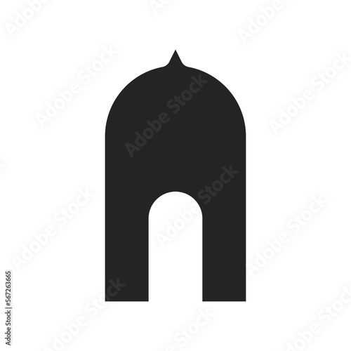 simple solid mosque icon vector