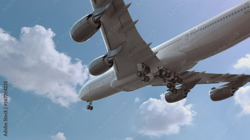 Airliner Flying and Landing Columbus Ohio. Airplane concept Airliner Flying and Landing Columbus Ohio. Airplane concept