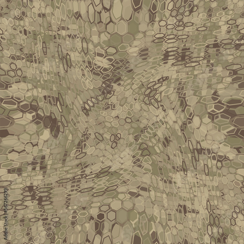 Military camouflage hexagonal netting seamless vector pattern background
