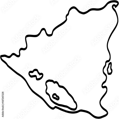 doodle freehand drawing of nicaragua map.