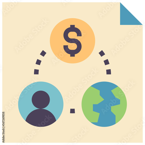 profit flat style icon